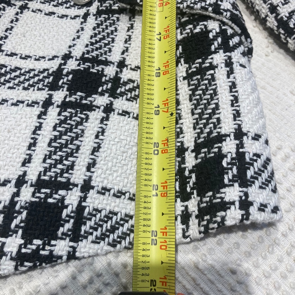 Central Park West Plaid Black & White Jacket with Removable Vest Small - Picture 12 of 13